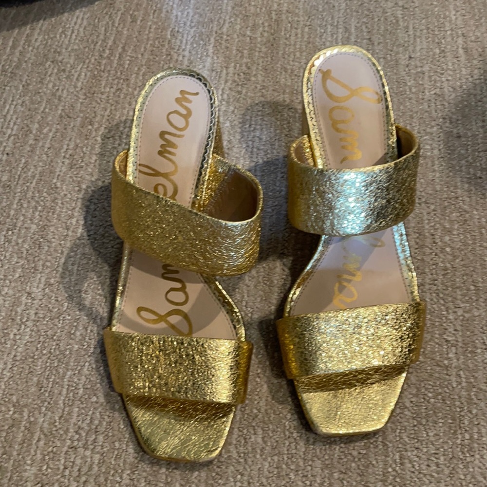 SAM EDELMAN GOLD HEELS